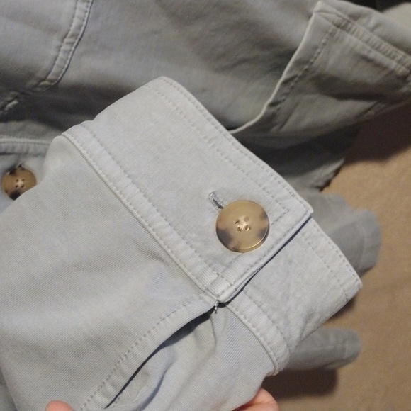 Gray/Blue J Jill Cotton Blend Shacket Light Sweatshirt Material LP - Picture 6 of 7